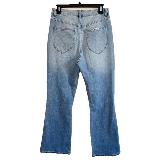 Rollas Jeans Size 28 High Rise Slim Bootcut Distress Light Wash Crop Hem i26 - Picture 3 of 6